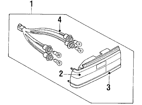 1988 Nissan Sentra Tail Lamps Harness Assembly Rear Combination Diagram for 26552-61A00