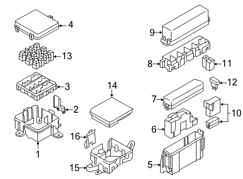 2011 Nissan Leaf Electrical Components Cover-FUSIBLE Link Holder Diagram for 24382-3NA0C