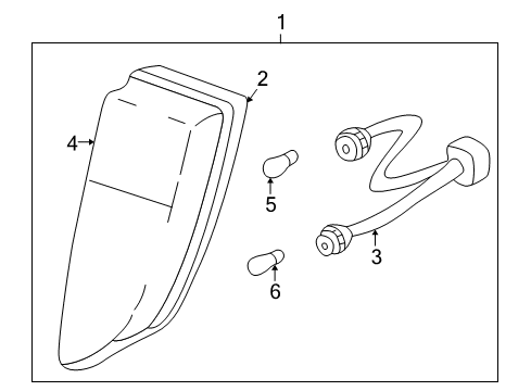 2006 Hyundai Elantra Bulbs Lamp Assembly-Back Up & Rear Fog, LH Diagram for 92401-2D270