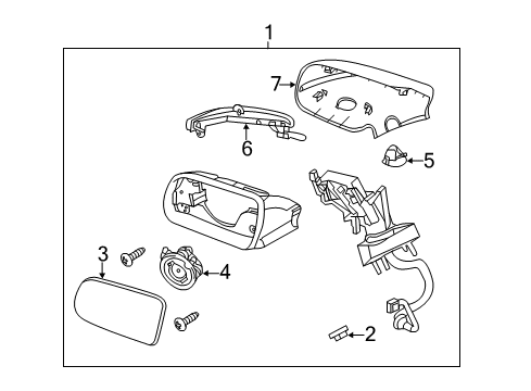 2016 Lincoln MKT Outside Mirrors Turn Signal Lamp Diagram for AE9Z-13B375-A