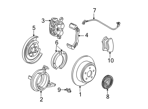 2000 Ford F-150 Parking Brake Rear Cable Diagram for YL3Z-2A635-BA