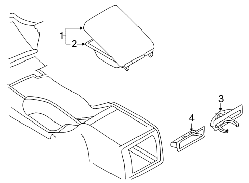 2002 BMW 525i Console Centre Arm Rest, Imitation Leather Diagram for 51167140687