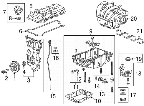 2018 Chevrolet Equinox Senders Valve Cover Gasket Diagram for 25203703