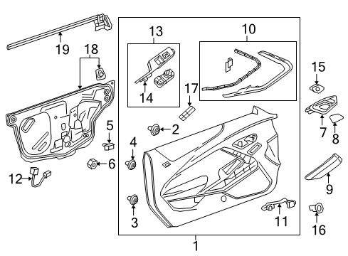 2019 Chevrolet Camaro Power Seats Adjuster Switch Diagram for 23248803