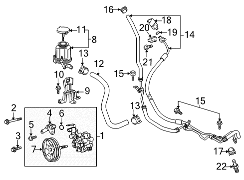 2013 Toyota FJ Cruiser P/S Pump & Hoses, Steering Gear & Linkage Reservoir Hose Diagram for 44348-60430