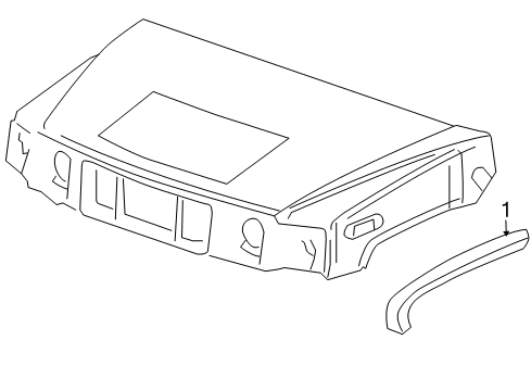 2009 Hummer H2 Exterior Trim - Hood Flare Diagram for 15200467