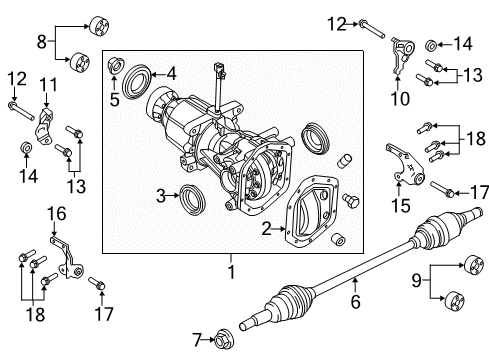 2012 Lincoln MKT Axle Components - Rear Rear Bracket Diagram for 8G1Z-4K204-C