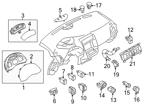 2012 Nissan Leaf Switches Switch Assembly - Off, Charge Timer Diagram for 25326-3NA0A