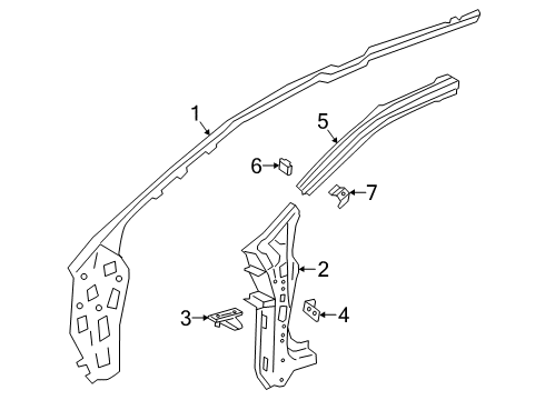 2019 Honda Clarity Hinge Pillar Plr Comp L, FR. Inn Diagram for 64520-TRT-315ZZ