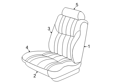 2002 Dodge Intrepid Front Seat Components Front Seat Cushion Diagram for UF891L5AA