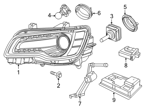 2017 Chrysler 300 Bulbs Cover Diagram for 68170820AA