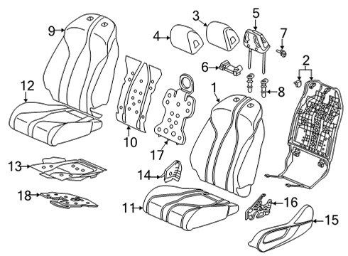 2021 Acura TLX Heated Seats Cover, Driver Side (Alluring Ecru) Diagram for 81648-TGV-A21ZA