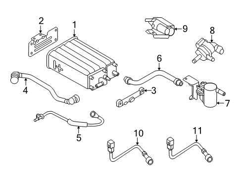 2013 Hyundai Accent Emission Components Support-CANISTER Bracket Diagram for 31451-1R500