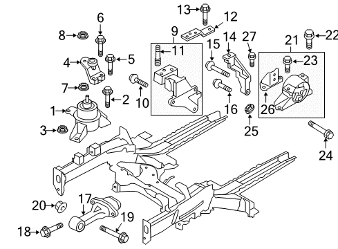 2010 Kia Soul Engine & Trans Mounting Bolt-Washer Assembly Diagram for 1123308146K