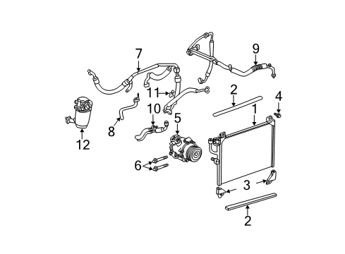 2006 GMC Envoy XL A/C Condenser, Compressor & Lines Outlet Pipe Diagram for 15293725