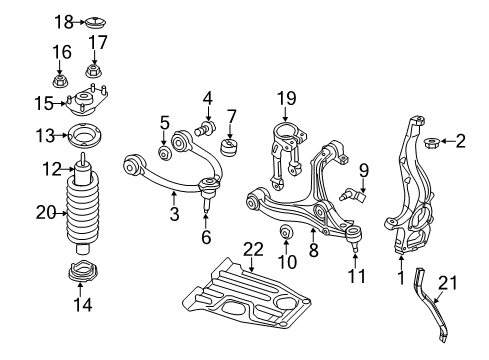 2014 Jeep Grand Cherokee Front Suspension, Lower Control Arm, Upper Control Arm, Ride Control, Stabilizer Bar, Suspension Components ABSORBER-Suspension Diagram for 68384344AC