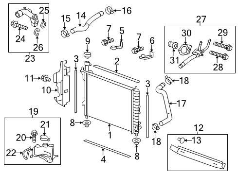 2008 Buick Enclave Radiator & Components Cap, Radiator Filler Diagram for 15042975