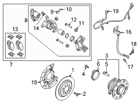 2022 Kia Sorento Rear Brakes Cable Assembly-ABSEXT, L Diagram for 58950P2100