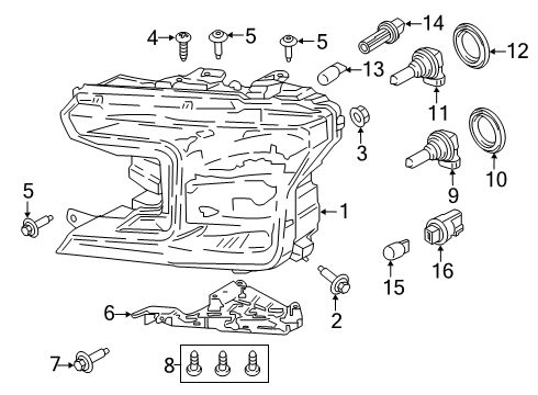2019 Ford F-150 Bulbs Part Diagram for KL3Z13008D