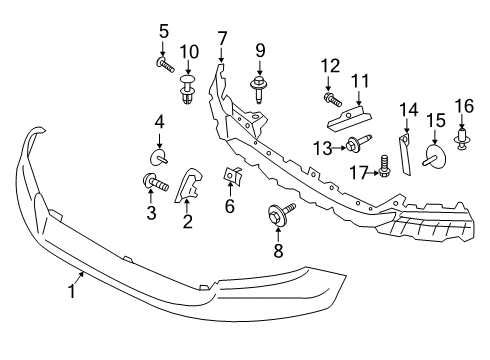 2020 Ford Ranger Front Bumper Mount Bracket Diagram for KB3Z-17754-B