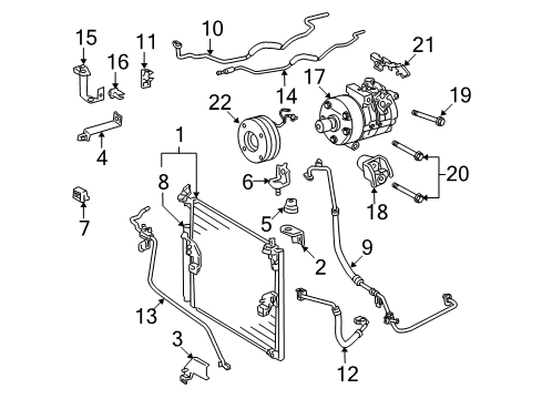 2003 Toyota 4Runner Air Conditioner Bracket, Compressor Mounting, NO.1 Diagram for 88433-35020