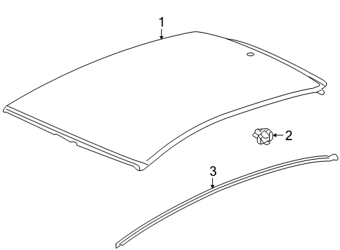 2013 Honda Insight Roof & Components, Exterior Trim Molding, L. Roof Diagram for 74316-TM8-A02