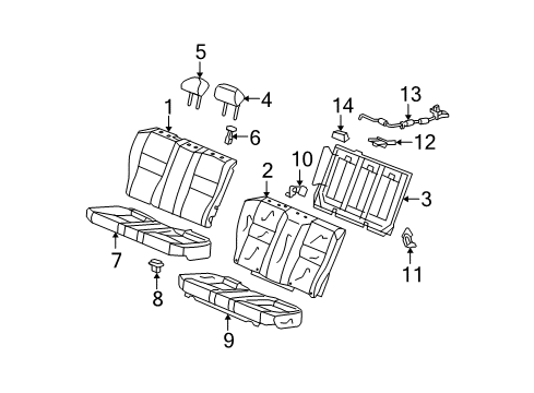 2009 Honda Accord Rear Seat Components Pad & Frame, RR. Seat Cushion Diagram for 82137-TE0-A01