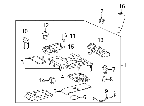 2015 Lexus LX570 Console Housing, Position Indicator Diagram for 35971-60200