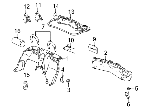 2009 Dodge Viper Interior Trim - Rear Body Panel-BULKHEAD Trim Diagram for TS04DX9AB