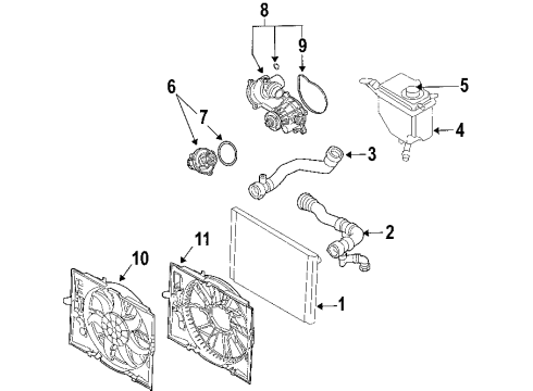 2006 BMW Z4 Cooling System, Radiator, Water Pump, Cooling Fan O-Ring Diagram for 11531318402