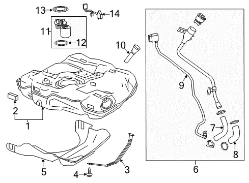 2017 Buick LaCrosse Fuel Supply Air Inlet Hose Diagram for 84022604