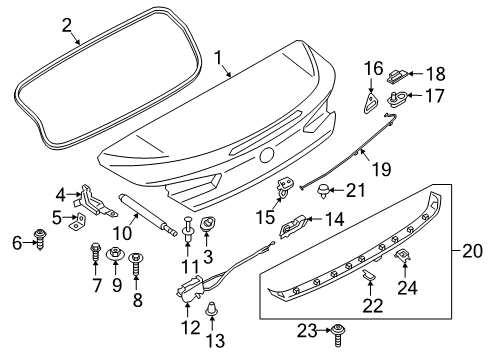 2020 BMW M8 Trunk COVER ON SCREW Diagram for 51167954158