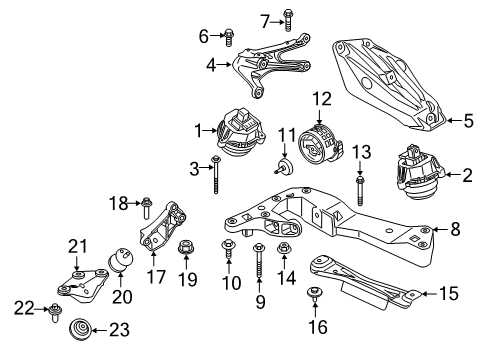 2018 BMW 740i xDrive Engine & Trans Mounting DEFLECTOR LIP Diagram for 31146875062