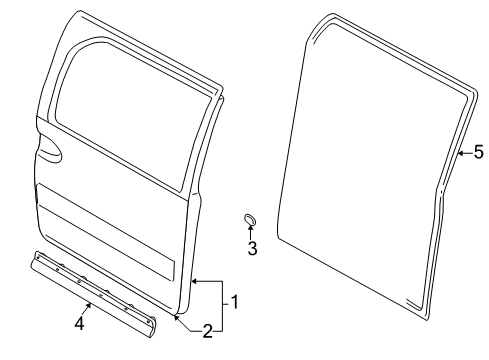 2002 Nissan Quest Side Loading Door - Door & Components Seal-Slide Door, Lower Diagram for 82838-7B000