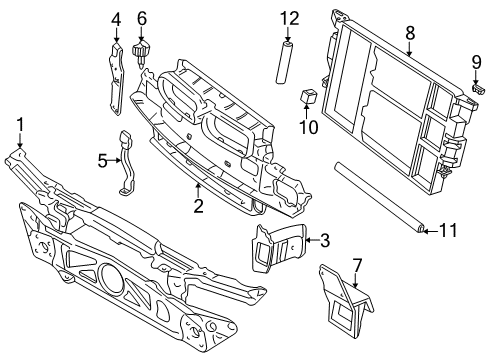 1998 BMW 740iL Radiator Support Right Front Panel Support Sealing Diagram for 51718168198
