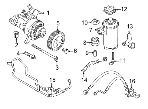 2014 BMW X5 P/S Pump & Hoses, Steering Gear & Linkage Hex Bolt With Washer Diagram for 07119905636