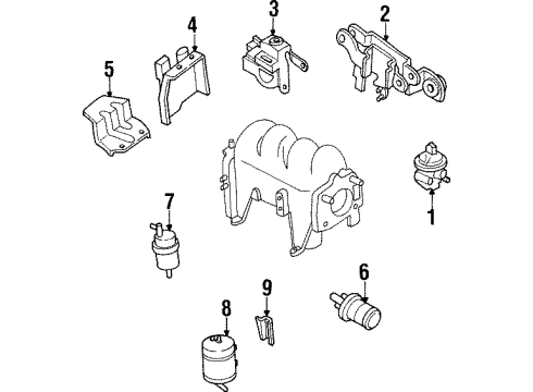 1997 Kia Sephia Emission Components Solenoid Valve Assembly Diagram for MBPD318740C