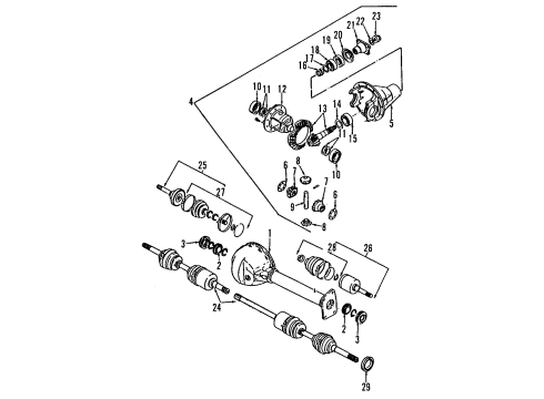 1993 Isuzu Rodeo Front Axle, Axle Shafts & Joints, Differential, Drive Axles, Propeller Shaft Shaft Assembly Front Dr, Passenger Side Diagram for 8-97361-345-0