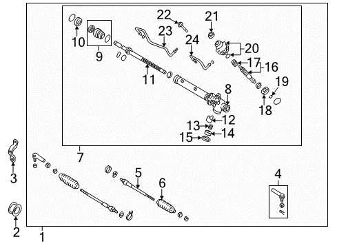 2001 Nissan Pathfinder Steering Column & Wheel, Steering Gear & Linkage Bracket Diagram for 54449-0W005