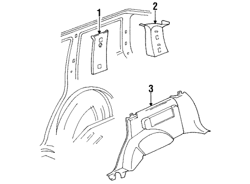 1996 Jeep Grand Cherokee Interior Trim - Quarter Panels Molding-C Pillar Diagram for 5FM56SAZ