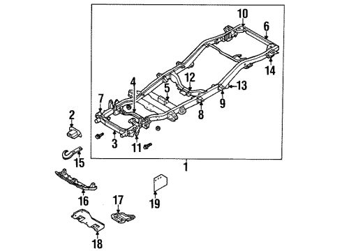 1996 Isuzu Rodeo Frame & Components Crossmember Diagram for 8-97127-006-3