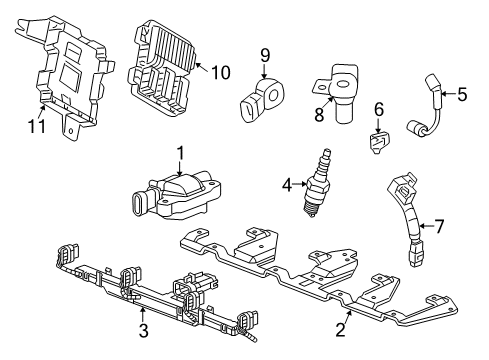 2012 Chevrolet Camaro Powertrain Control SPARK PLUG Diagram for 12621258