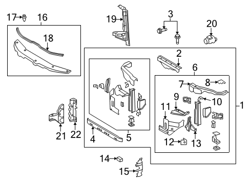 2021 Toyota Land Cruiser Automatic Temperature Controls Fender Mounting Bracket Diagram for 53258-60050