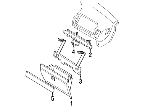 2001 Isuzu Trooper Glove Box Panel Assembly Ornament Diagram for 8-97169-721-1