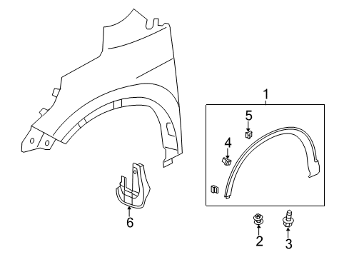 2014 Honda CR-V Exterior Trim - Fender Protector R, FR W Diagram for 74115-T0A-A02