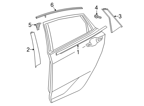 2020 Honda Civic Exterior Trim - Rear Door Molding Assy., R. RR. Door Sash Diagram for 72925-TEA-T01