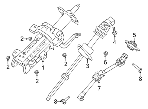 2021 Ford Bronco Steering Column & Wheel, Steering Gear & Linkage Seal Nut Diagram for -W717173-S437