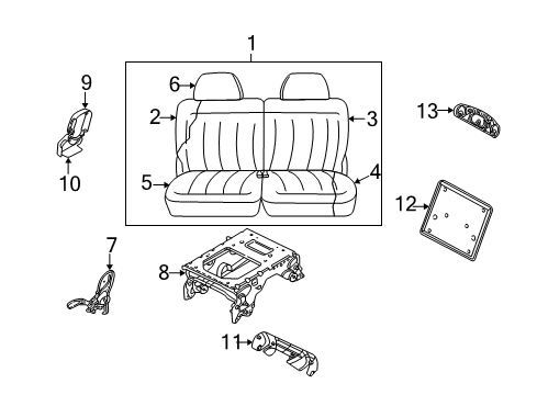 2004 Chrysler Town & Country Rear Seat Components Screw-Pan Head Diagram for 6503287
