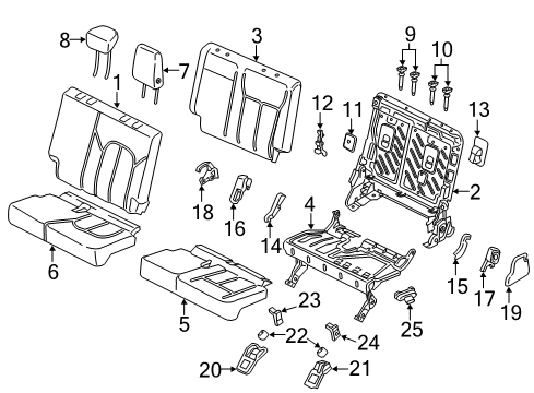 2018 Ford Expedition Power Seats Seat Cushion Pad Diagram for JL1Z-7863841-C