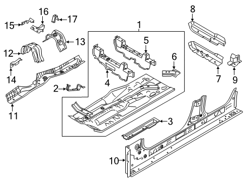 2018 BMW X3 Floor FLOORPAN, COMPLETE Diagram for 41007474611